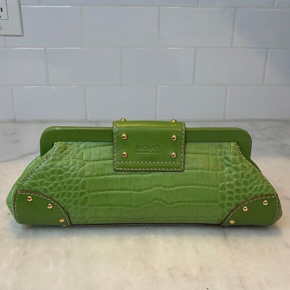 Michael Kors Crocodile Embossed Handbag Clutch - Picture 4 of 16